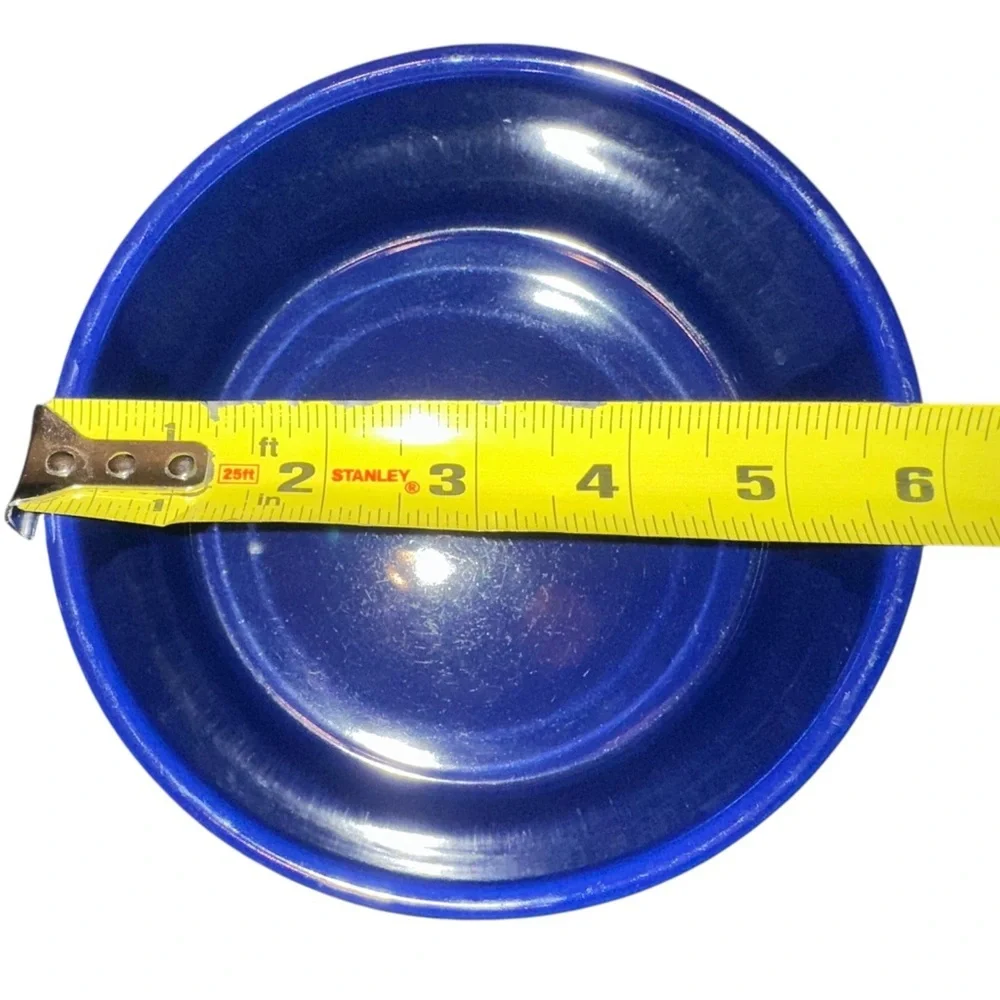 Rae Dunn big Ceramic NOSH 6" pet dog dinner water bowl blue white artisan - Picture 5 of 6